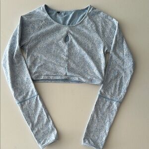 Gymshark Blue Marl Long Sleeve Crop Top